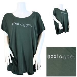 good YOUman Oversized High Low Hem Drop Shoulder Graphic Print Tee SZ M/L $79